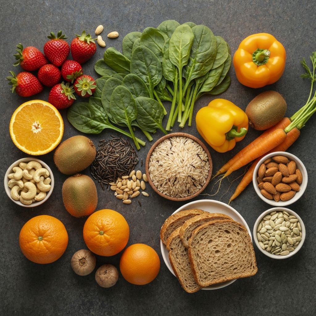 Variety of whole foods